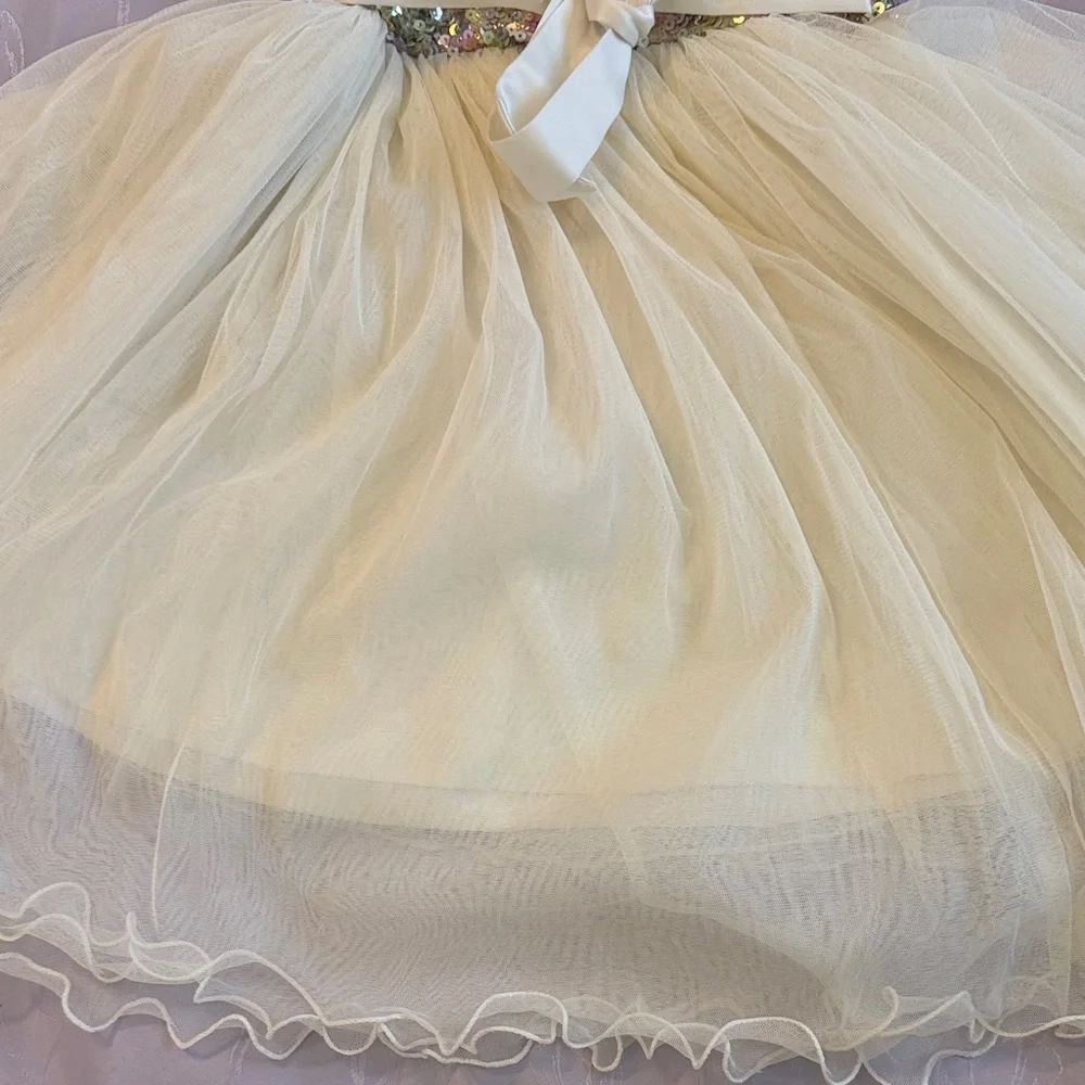 Girls 6 American Princess Multicolor Sequin Wedding Party Dress